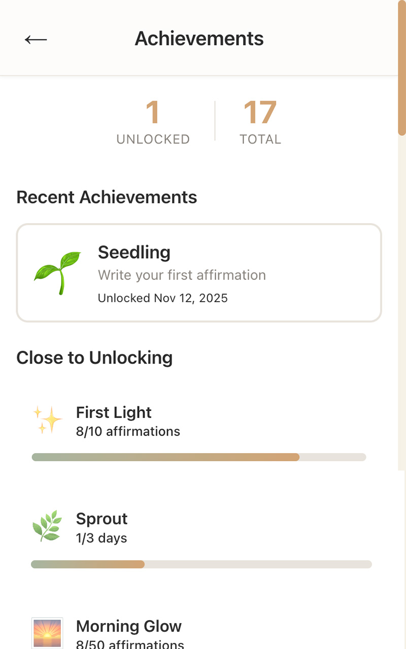 Achievement badges system